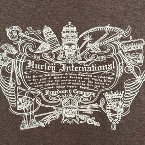 Men's Heathered Brown Hurley International Tee Tshirt Mens M Grunge Punk Surf